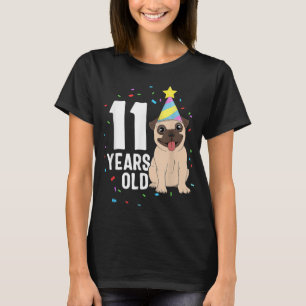 11 jaar oud Birthday Pug Hondenliefhebber Party 11 T-shirt
