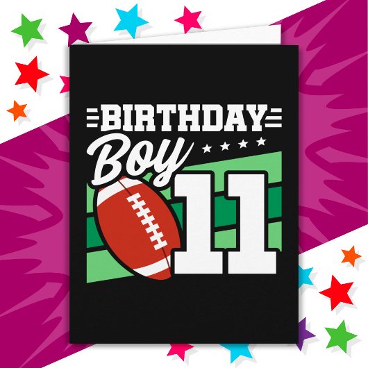 11 Jaar Oud Football Party Thema 11e Verjaardags J Kaart