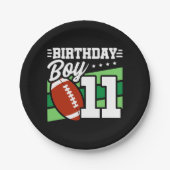 11 Jaar Oud Football Party Thema 11e Verjaardags J Papieren Bordje (Voorkant)