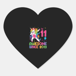 11 jaar oud Geweldige sinds 2013 11e verjaardag Un Hart Sticker