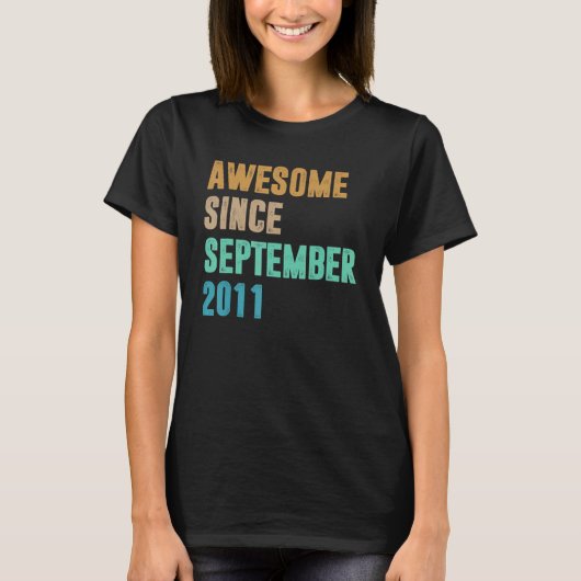 11 jaar oud Geweldige sinds september 2011 11 T-shirt (Voorkant)
