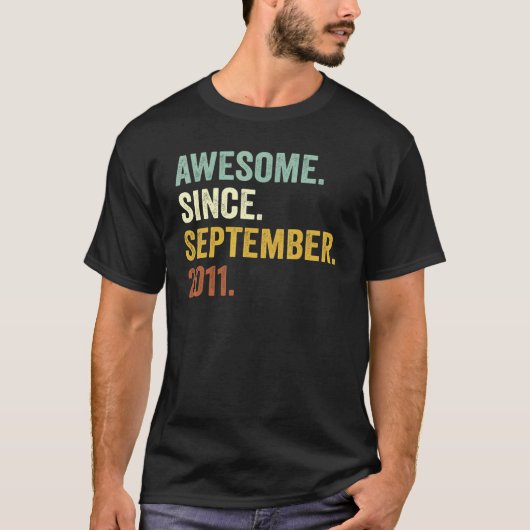 11 jaar oud Geweldige sinds september 2011 11e Bda T-shirt (Voorkant)