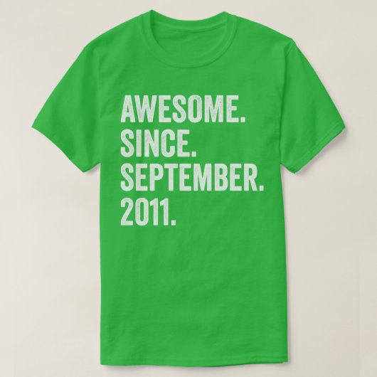 11 jaar oud Geweldige sinds september 2011 11e her T-shirt (Design voorkant)