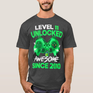 11 jaar oud Gift Boy Level 11 Niet-vergrendeld Gew T-shirt