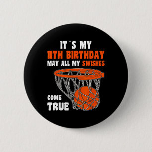 11 jaar oud Happy 11th Birthday Basketball 11th Bi Ronde Button 5,7 Cm