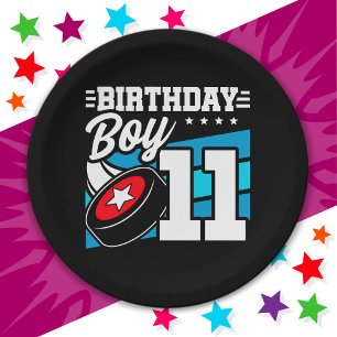 11 Jaar Oud Hockey Party Thema 11e Verjaardag Jong Papieren Bordje