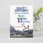 11 jaar oud jongens verjaardagsuitnodiging kaart (Staand voorkant)