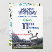 11 jaar oud jongens verjaardagsuitnodiging kaart (Voorkant / Achterkant)