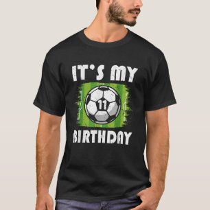 11 jaar oud Kinder voetballer 11e verjaardagsjonge T-shirt