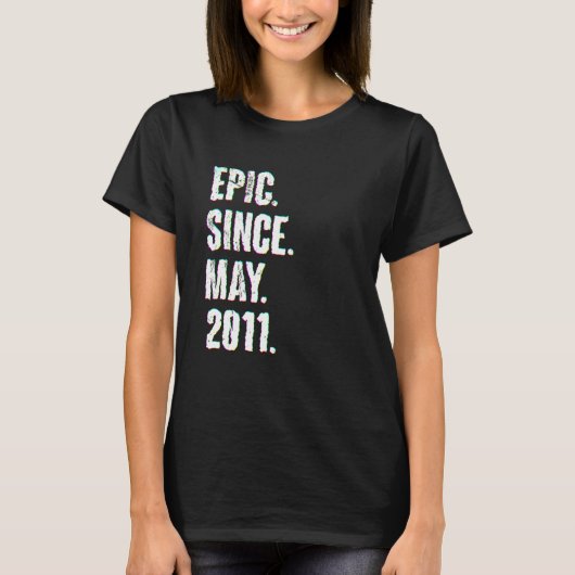 11 jaar oud op de elfde verjaardag epic sinds mei t-shirt (Voorkant)