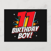 11 Jaar Oud Superheld Verjaardag Jongen 11e Verjaa Briefkaart (Voorkant)