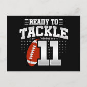 11 Jaar Oud Tackle Football Party 11e Verjaardag Briefkaart (Voorkant)