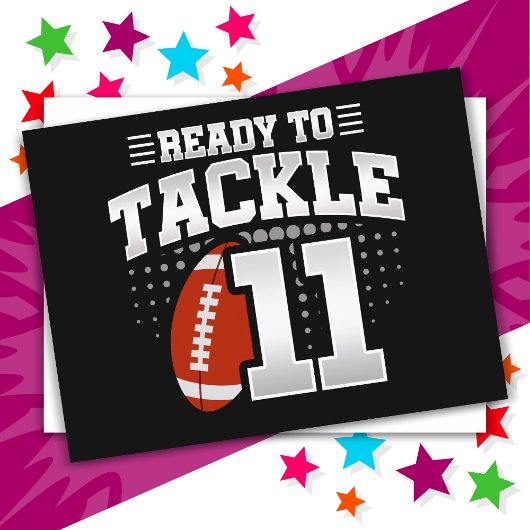 11 Jaar Oud Tackle Football Party 11e Verjaardag Briefkaart
