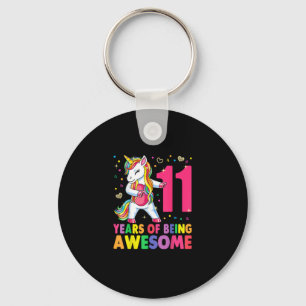 11 jaar oud Unicorn Flossing 11th Birthday Girl U Sleutelhanger