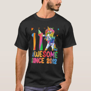11 jaar oud Unicorn Flossing 11th Birthday Girl Ve T-shirt
