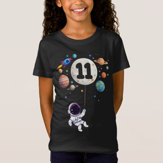 11 jaar oud verjaardag astronaut 11e verjaardag t-shirt (Voorkant)
