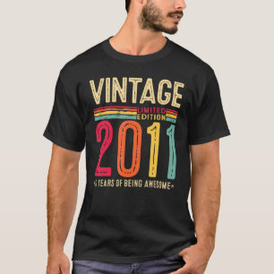 11 Jaar Oud Vintage 2011 T - shirts 11e Verjaardag