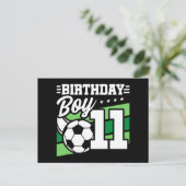 11 Jaar Oud Voetbal Football Kinder 11e Verjaardag Briefkaart (Staand voorkant)
