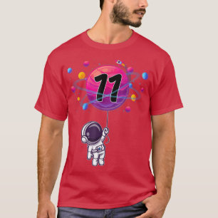 11 jaar oude 11e verjaardag Boy Gift Astronaut T-S T-shirt