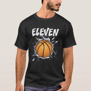 11 jaar oude Basketball Birthday Party 11th Boy Gi T-shirt