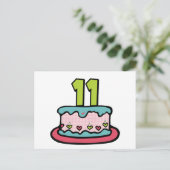 11 jaar oude Birthday Cake Briefkaart (Staand voorkant)