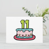 11 jaar oude Birthday Cake Kaart (Staand voorkant)