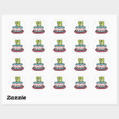 11 jaar oude Birthday Cake Ronde Sticker (Vel)