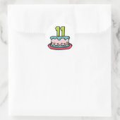 11 jaar oude Birthday Cake Ronde Sticker (Tas)