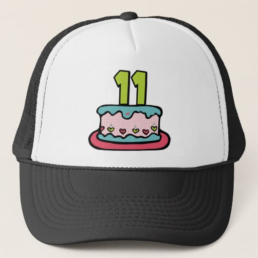 11 jaar oude Birthday Cake Trucker Pet (Voorkant)