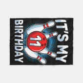 11 jaar oude bowling 11e verjaardagsfeestje jongen fleece deken (Voorkant (Horizontaal))