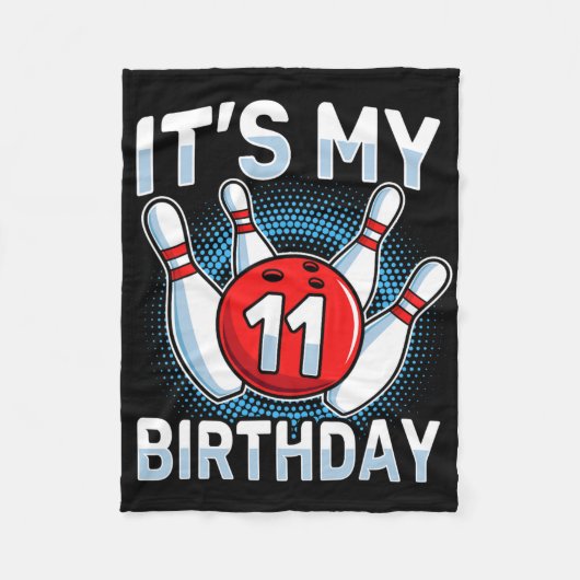 11 jaar oude bowling 11e verjaardagsfeestje jongen fleece deken (Voorkant)