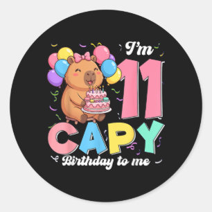11 Jaar Oude Capy Verjaardag tot 11e Verjaardag Ronde Sticker