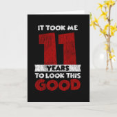 11 jaar oude dag maakte me er goed uit 11e verjaar kaart (Gele Bloem)