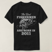 11 jaar Oude Fisherman_ Vissen 2011 11e verjaardag T-shirt (Design voorkant)