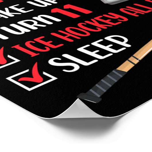 11 jaar oude ijskap-hockey-wedstrijd 11th Boy Bda Poster (Hoek)