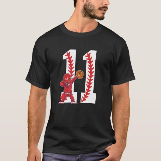 11 jaar oude Jongen Baseball Player 11th Birthday  T-shirt (Voorkant)