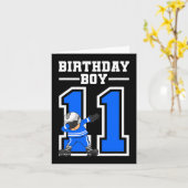 11 jaar oude jongen Ice Hockey Player 11th Birthda Kaart (Gele Bloem)