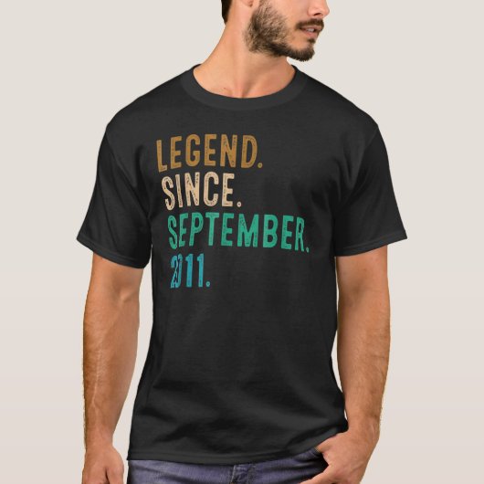 11 jaar oude legend sinds september 2011 11e herfs t-shirt (Voorkant)