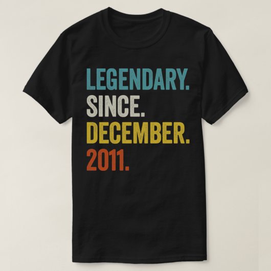11 jaar oude legendary sinds december 2011 11e bi t-shirt (Design voorkant)