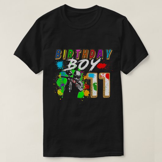 11 jaar oude Paintball Birthday Party Boys 11th GI T-shirt (Design voorkant)