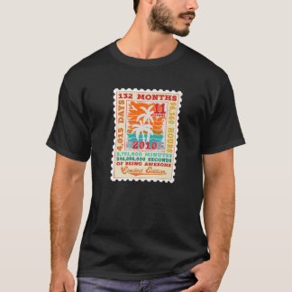 11 jaar oude palmbomen strand 2010 Retro Stamp 11T T-shirt