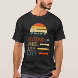 11 jaar oude retro verjaardagslegende sinds juli 2 t-shirt
