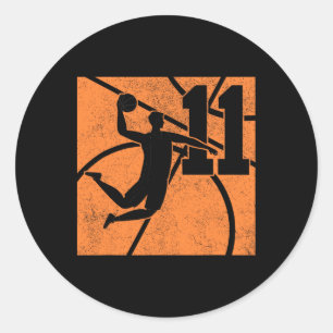 11 Jaar Oude Skelet Dunk 11e Verjaardagsfeestje Th Ronde Sticker