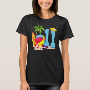 11 Jaar Oude Strandbal Pool Party Verjaardag Zomer T-shirt