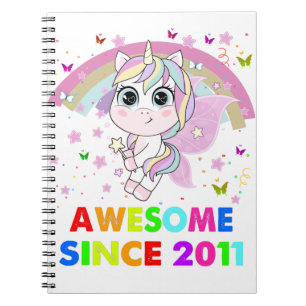 11 jaar oude Unicorn Cutie 10e verjaardag Unicorn Notitieboek