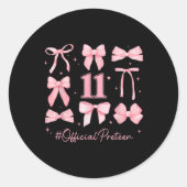 11 jaar oude verjaardag meisje 11e verjaardag Coqu Ronde Sticker (Voorkant)