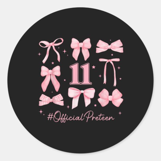 11 jaar oude verjaardag meisje 11e verjaardag Coqu Ronde Sticker (Voorkant)