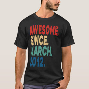 11 jaar oude Vintage Geweldige sinds maart 2012 11 T-shirt