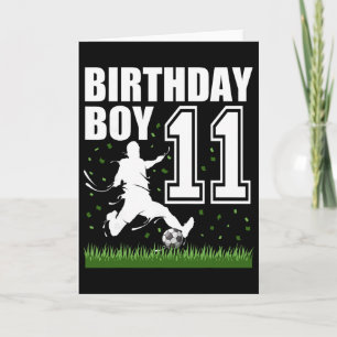 11 Jaar Oude Voetbal Verjaardagsfeest Thema 11e Ca Kaart