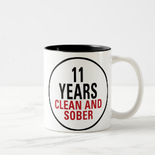 11 jaar Schoonmaak en Sober Tweekleurige Koffiemok